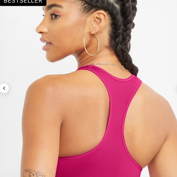 New Champion Compression Sports Bra, C Logo color Fantastic Fuchsia M/L - Picture 2 of 7
